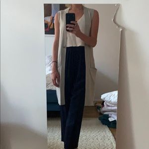 Theory 100% Cashmere Grey Sleeveless Cardigan